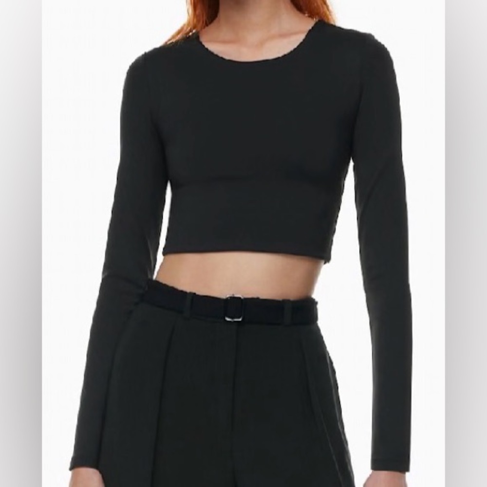 Aritzia (Babaton) Black Long Sleeve Crop Top